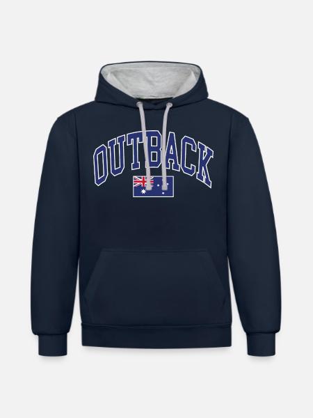 Outback - Contrast hoodie - navy/heather grey