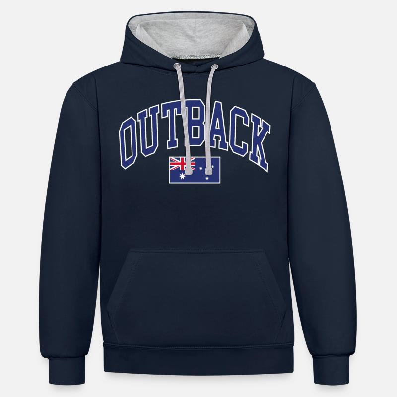 Outback - Contrast hoodie - navy/heather grey