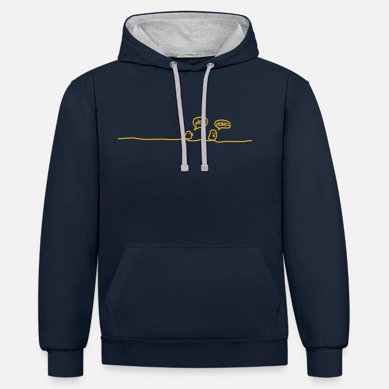 beep itself - Contrast hoodie - navy/heather grey