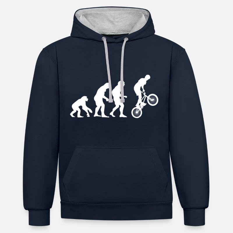 Evolution - BMX - Kontrast-Hoodie - Navy/Grau meliert