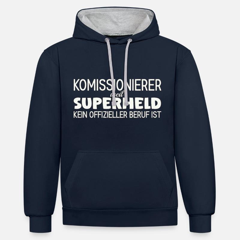 Picker Super-héros - Sweat à capuche contrasté - bleu marine/gris chiné