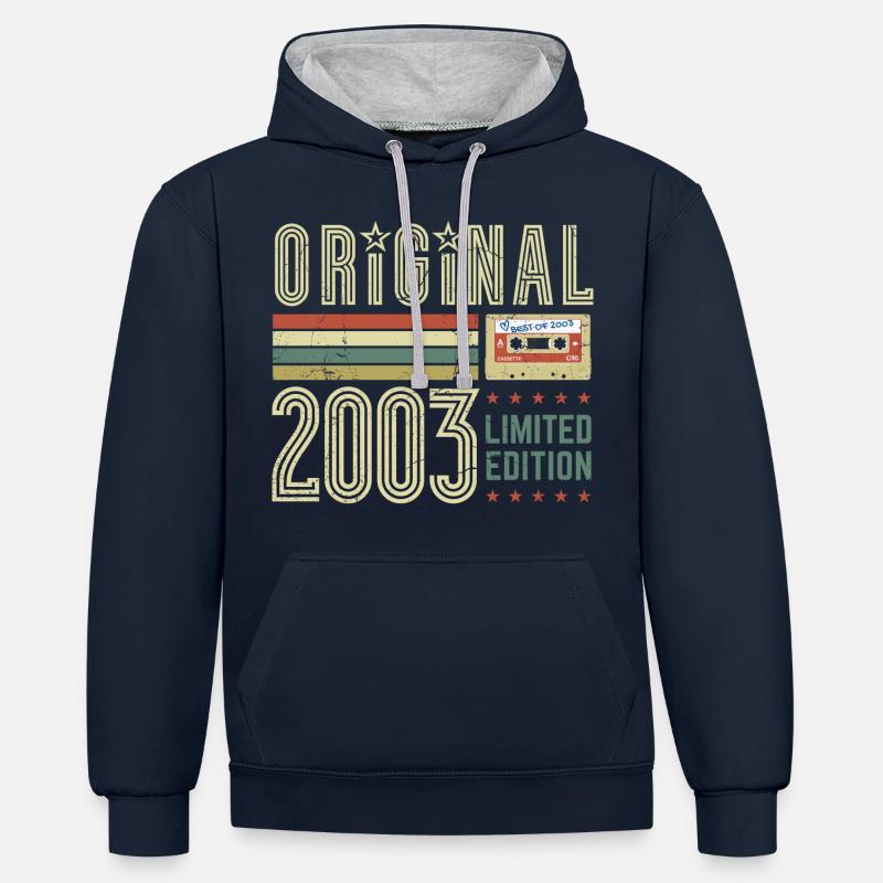 Original 2003 - Édition limitée - Sweat à capuche contrasté - bleu marine/gris chiné