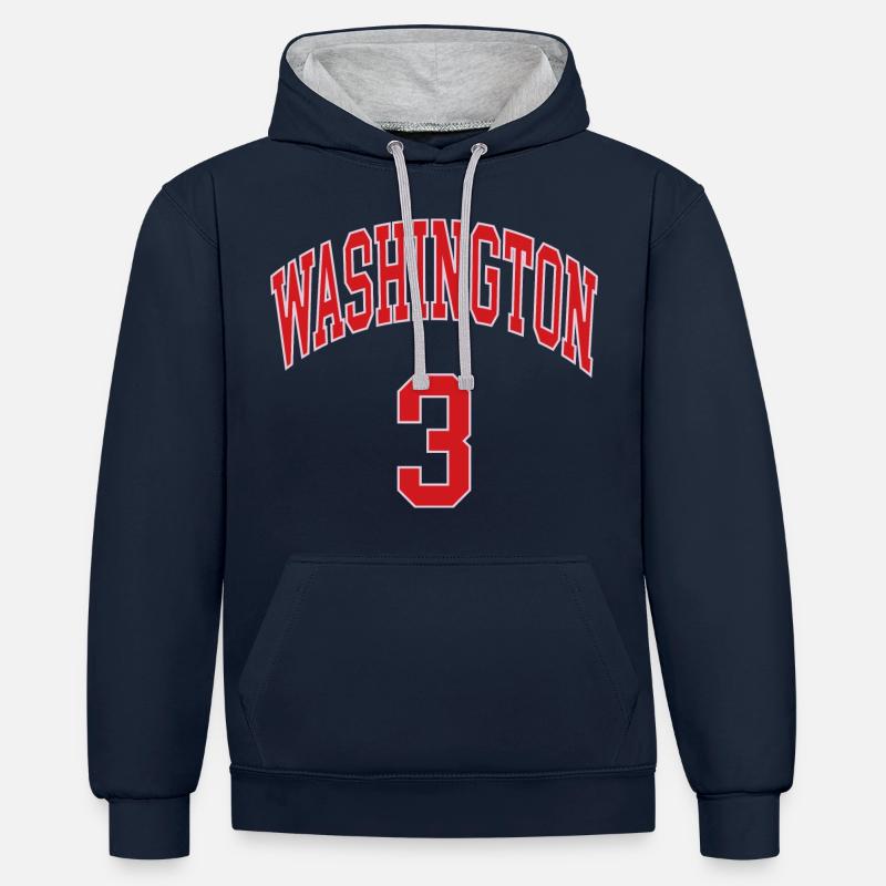 Washington 3 - Sweat à capuche contrasté - bleu marine/gris chiné