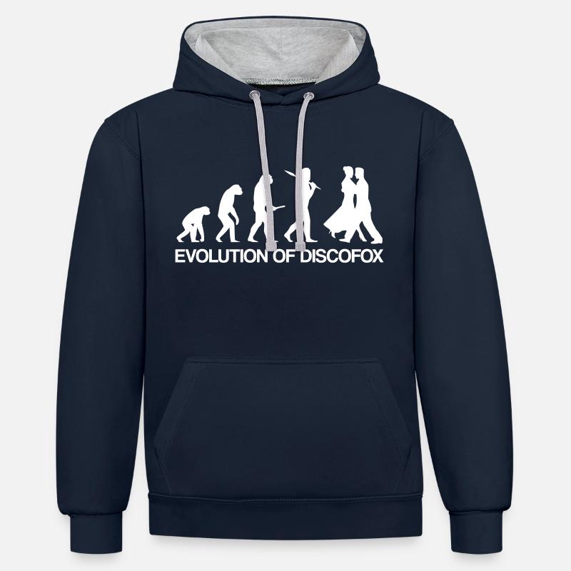 Discofox evolution / idée cadeau - Sweat à capuche contrasté - bleu marine/gris chiné