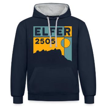 Elfer Berg Wandern Elferspitze Wanderung Bergtour - Kontrast-Hoodie - Navy/Grau meliert - Vorne - Nico (186cm)