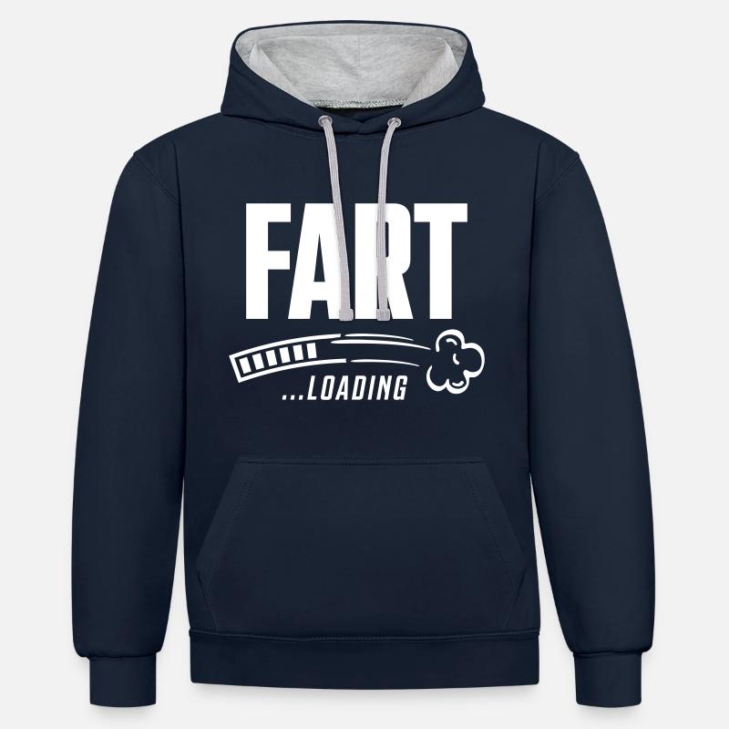 Furz loading - Kontrast-Hoodie - Navy/Grau meliert