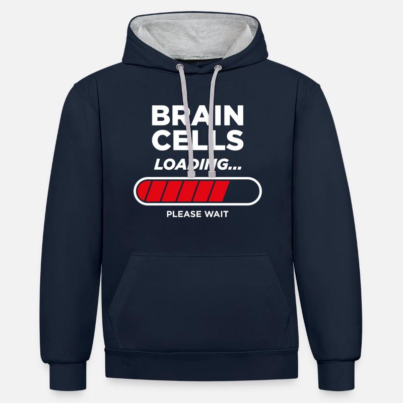 Charge des cellules cérébrales - Sweat à capuche contrasté - bleu marine/gris chiné