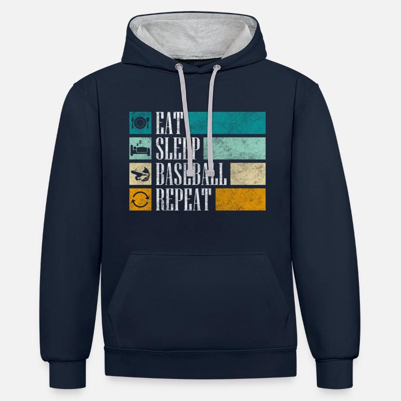 Receveur de l’équipe sportive - Sweat à capuche contrasté - bleu marine/gris chiné