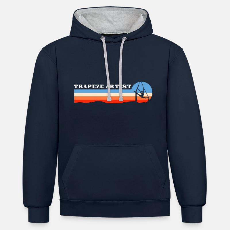Manège Clown Ringmaster Athlètes - Sweat à capuche contrasté - bleu marine/gris chiné