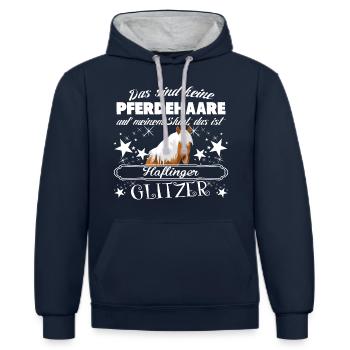 Haflinger - Sweat à capuche contrasté - bleu marine/gris chiné - Devant - Nico (186cm)
