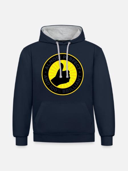 Almost perfect and awesome - Contrast hoodie - navy/heather grey