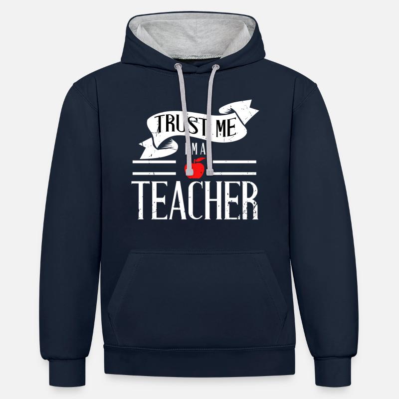 Formation des enseignants - Sweat à capuche contrasté - bleu marine/gris chiné