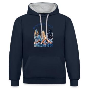 #FRIENDSHIP - Contrast hoodie - navy/heather grey - Front - Nico (186cm)