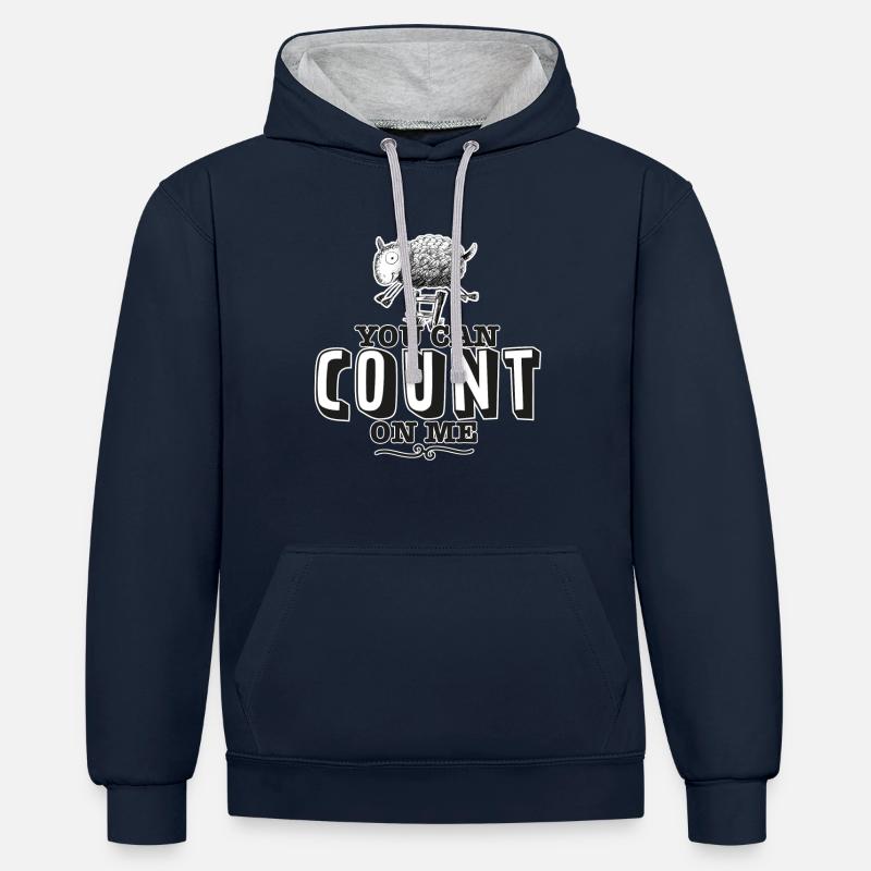 tu peux compter sur moi - Sweat à capuche contrasté - bleu marine/gris chiné