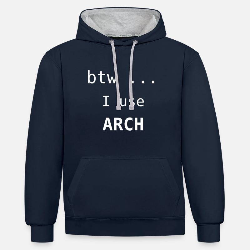 I use Arch - Sweat à capuche contrasté - bleu marine/gris chiné