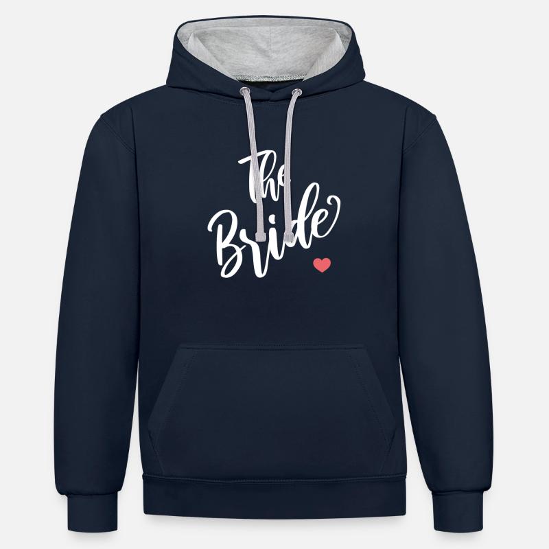 La mariée - Sweat à capuche contrasté - bleu marine/gris chiné