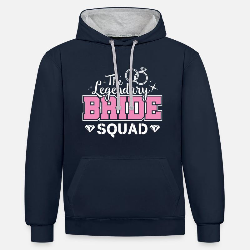 Bride Squad Junggesllinnenabschied - Sweat à capuche contrasté - bleu marine/gris chiné
