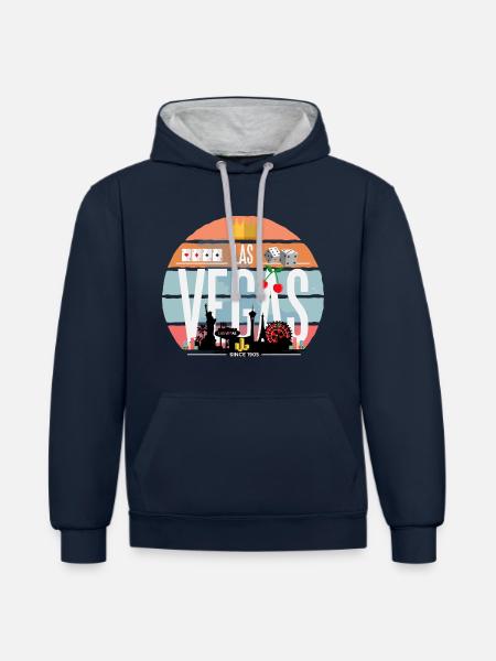 Las Vegas - Contrast hoodie - navy/heather grey