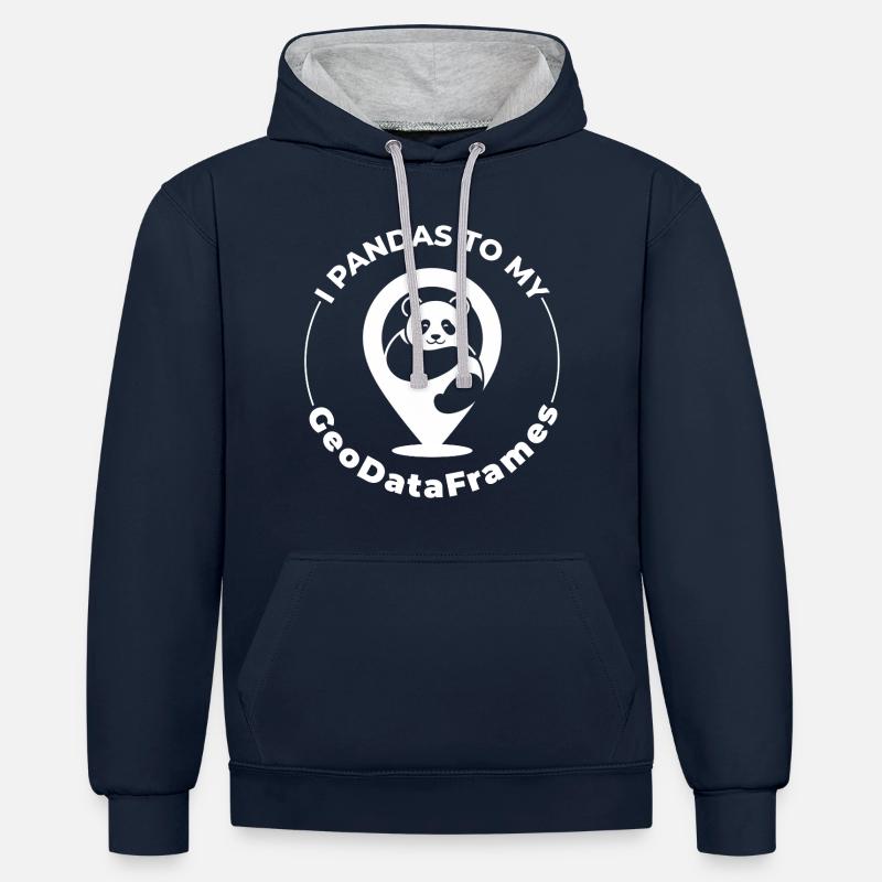 GeoDataFrames Pandas GIS Python Programmierung - Kontrast-Hoodie - Navy/Grau meliert
