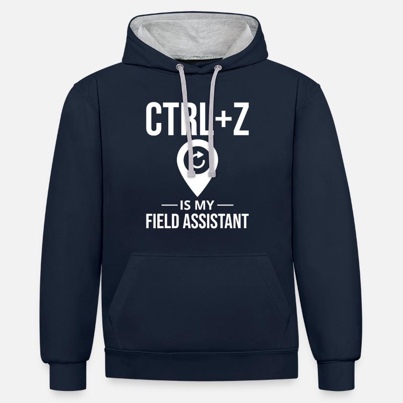 CTRL+Z Feltassistent GIS-dataredigering Angre - Kontrast-hettegenser - marine/grå melert