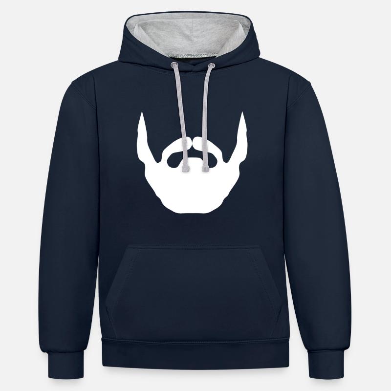 Bart - Kontrast-Hoodie - Navy/Grau meliert