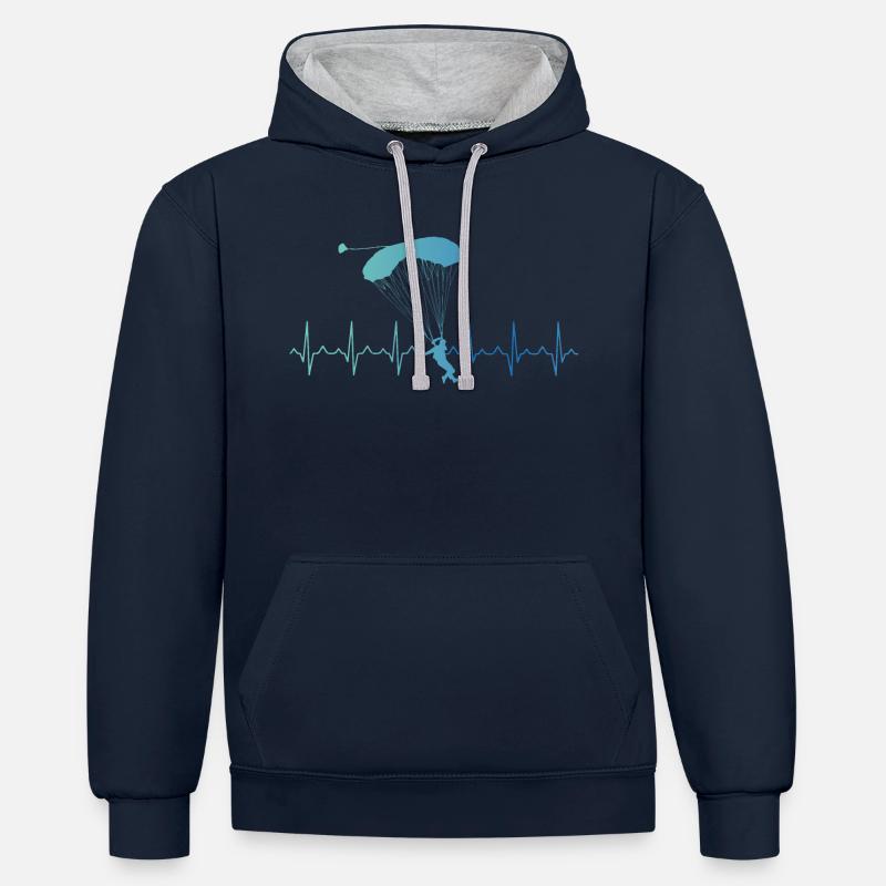 Skydiving Skydiver - Sweat à capuche contrasté - bleu marine/gris chiné