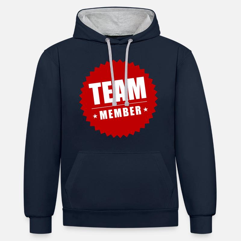 Membres de l’équipe - Sweat à capuche contrasté - bleu marine/gris chiné