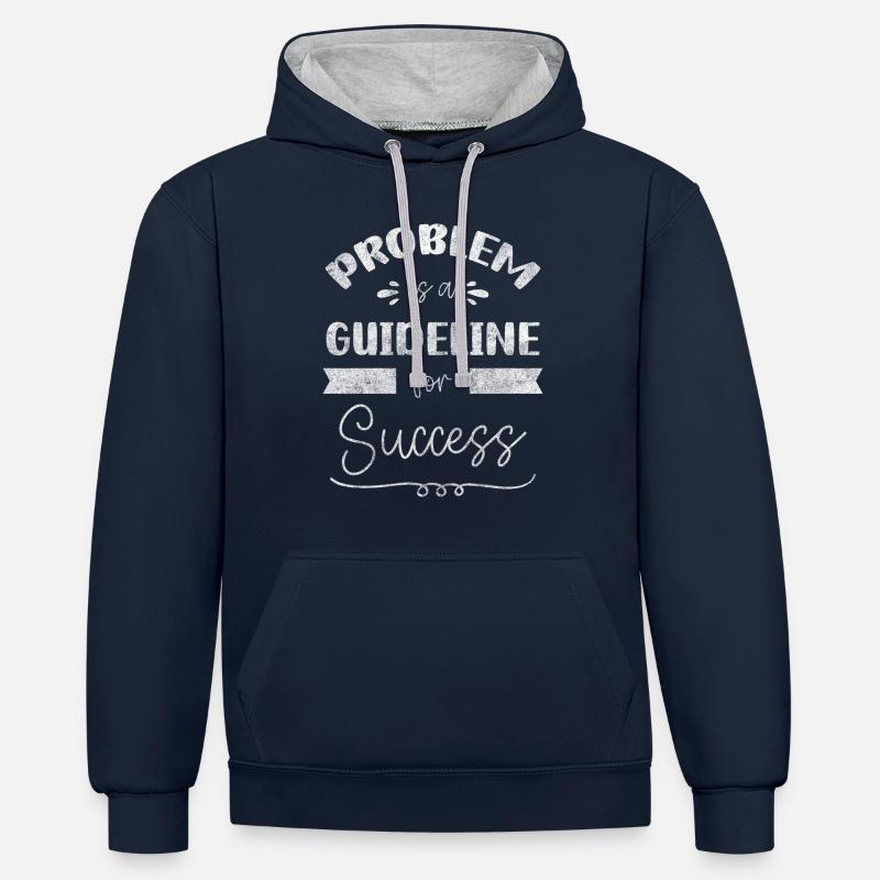 Probleme Reaktion Kein Problem Egal - Kontrast-Hoodie - Navy/Grau meliert