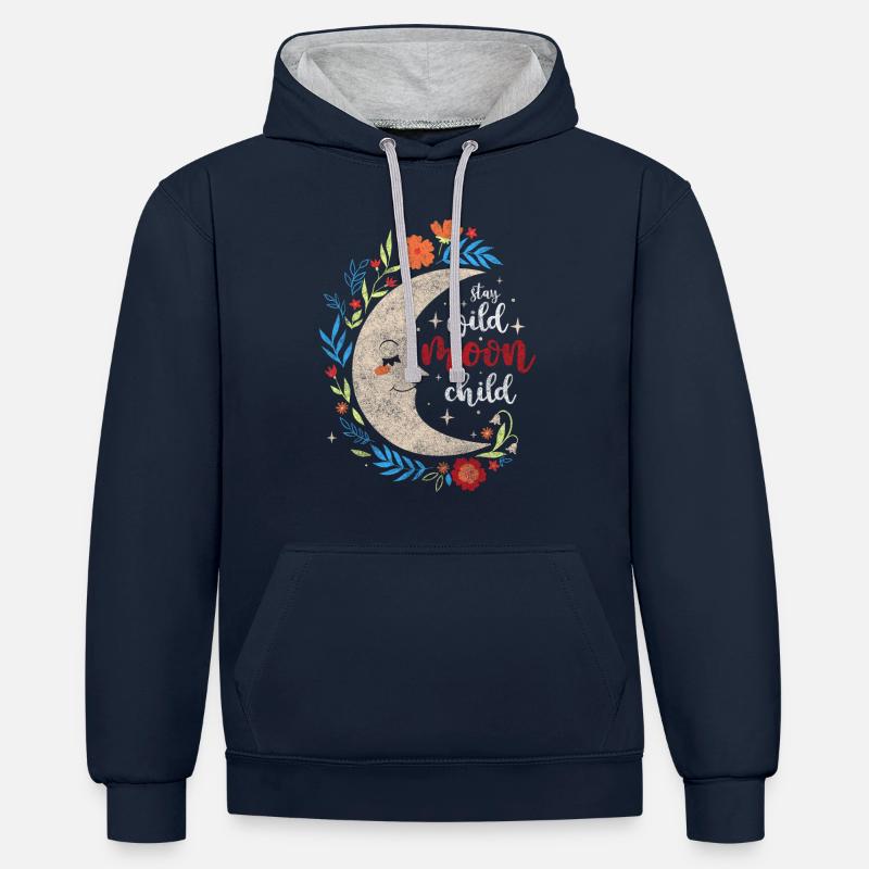 Symbol Sun Religion Elements - Contrast hoodie - navy/heather grey