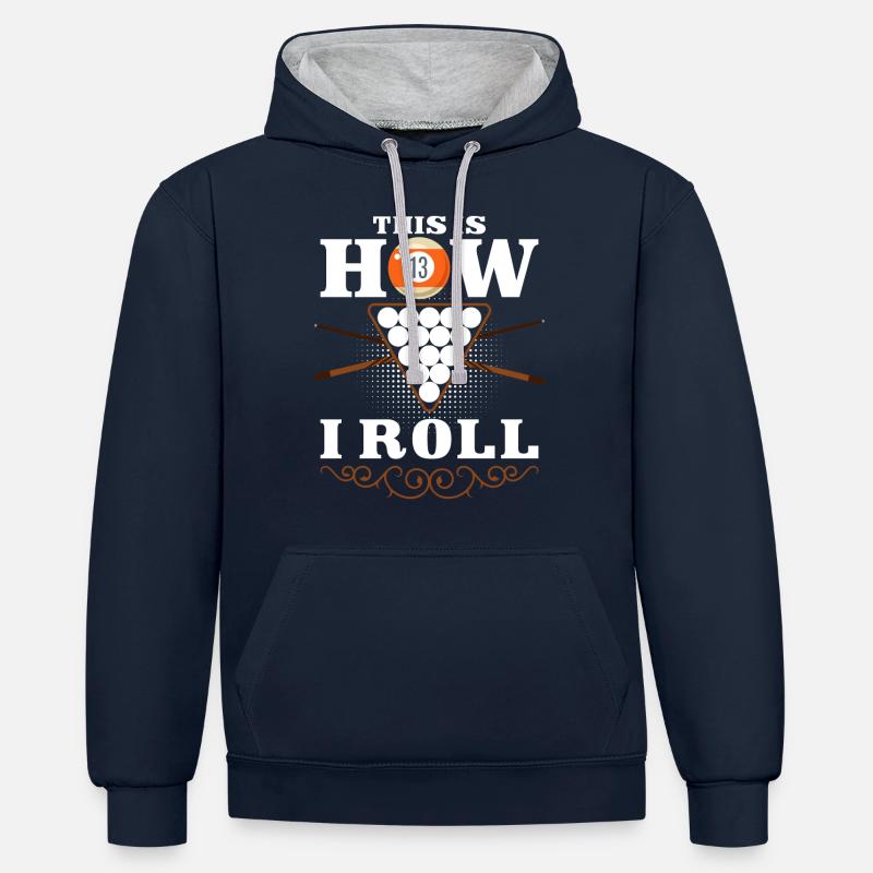 Billard Hobby Hobby 8-Ball - Sweat à capuche contrasté - bleu marine/gris chiné