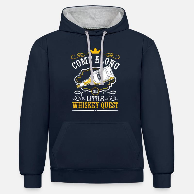 Buveurs de rhum - Sweat à capuche contrasté - bleu marine/gris chiné