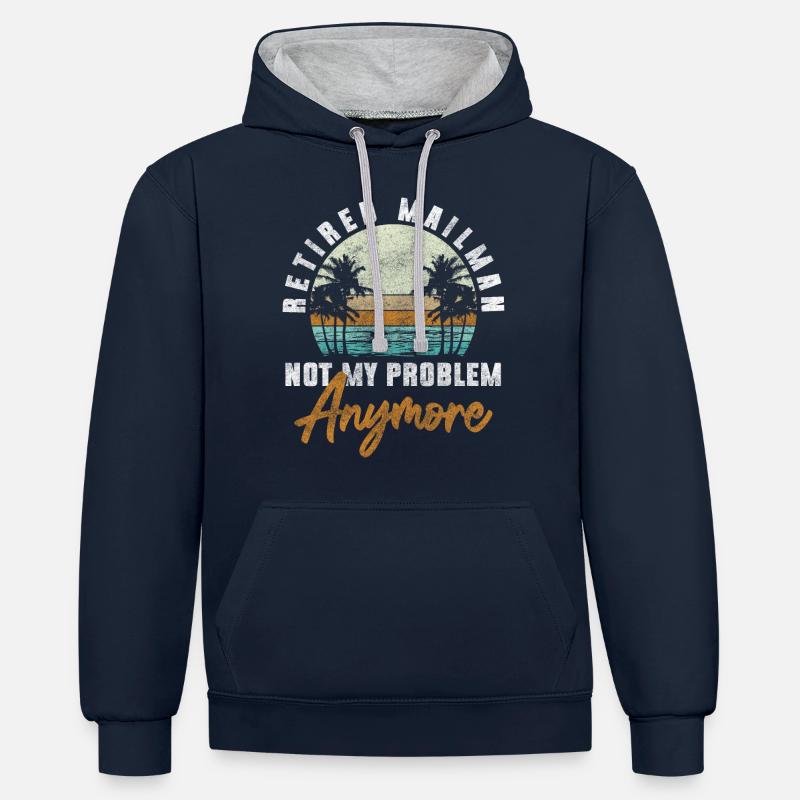 Postbote Briefbote Express - Kontrast-Hoodie - Navy/Grau meliert