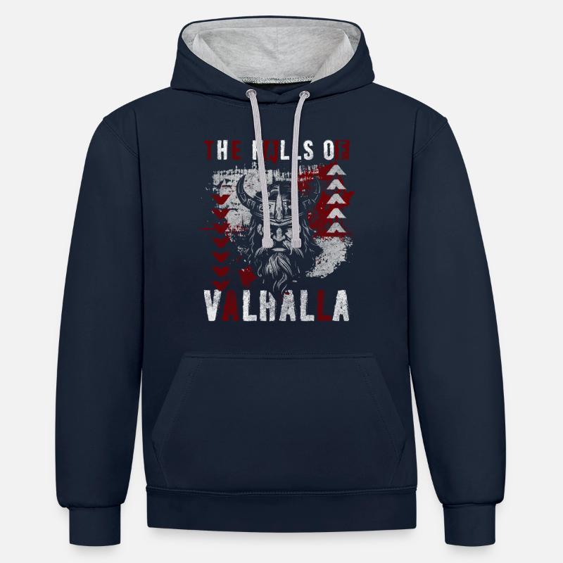 Tatouage Hart Wild Trash - Sweat à capuche contrasté - bleu marine/gris chiné