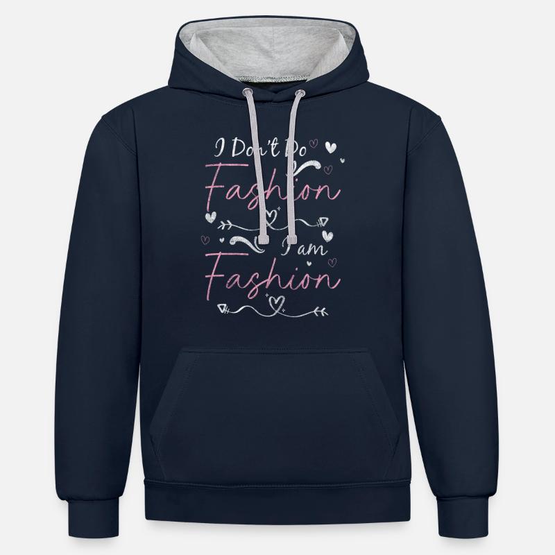 Mode Trendsetter Modenschau - Kontrast-Hoodie - Navy/Grau meliert