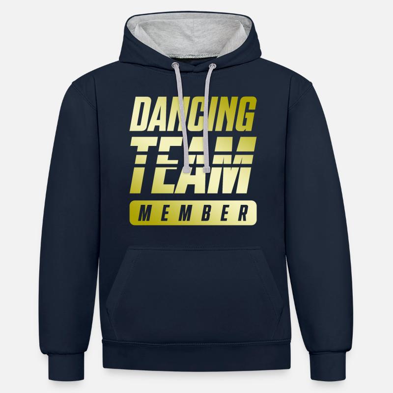 Équipe de danse - Sweat à capuche contrasté - bleu marine/gris chiné