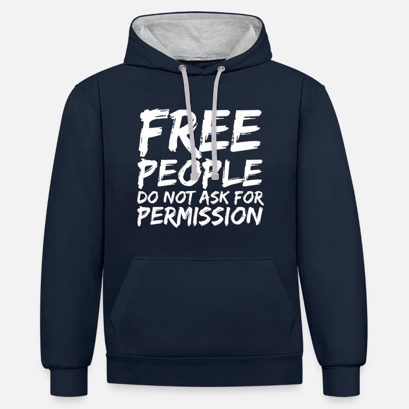 Anarchisme anarchisme liberté d'anarchie - Sweat à capuche contrasté - bleu marine/gris chiné