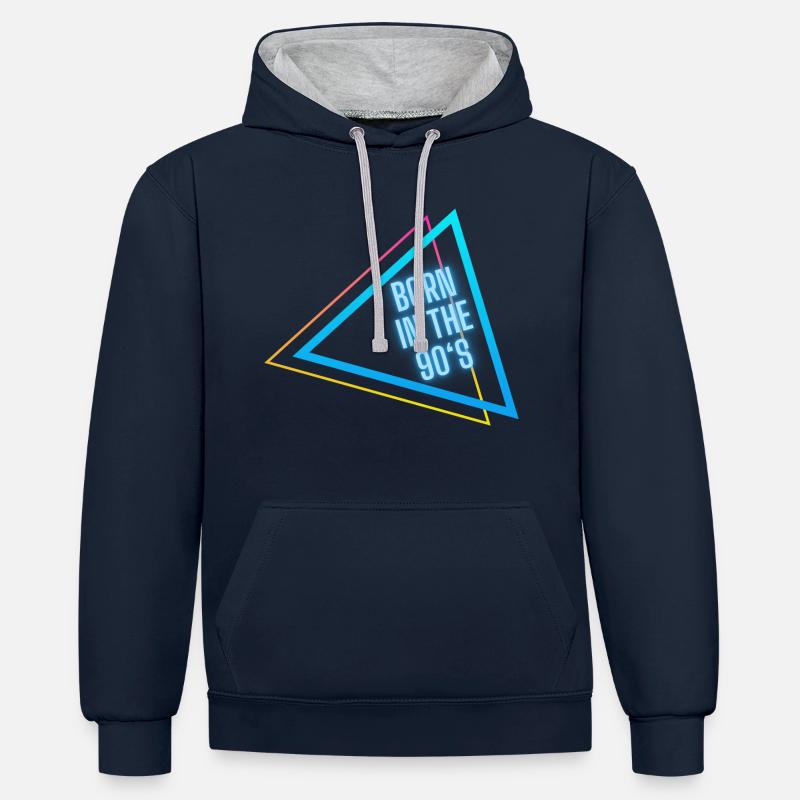 65FA859D 0161 4854 9EBC D7B151C5D963 - Kontrast-Hoodie - Navy/Grau meliert