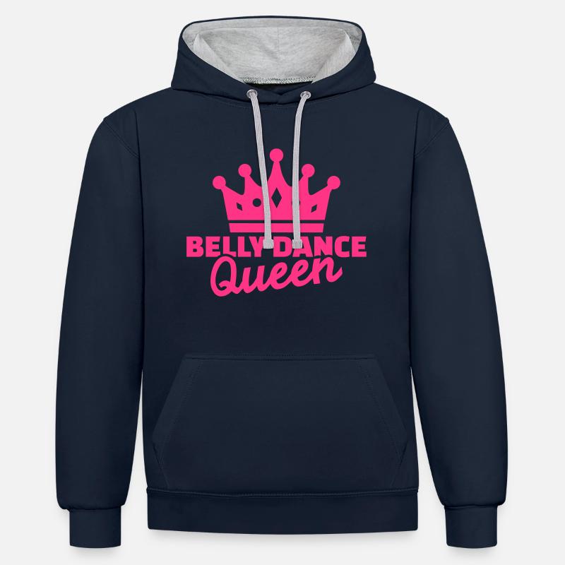 Belly dance Queen - Sweat à capuche contrasté - bleu marine/gris chiné