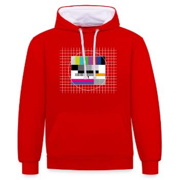 La même image de test (image de test FuBK - Sweat à capuche contrasté - rouge/blanc - Devant - Liana (172cm) & Jaron (178cm)