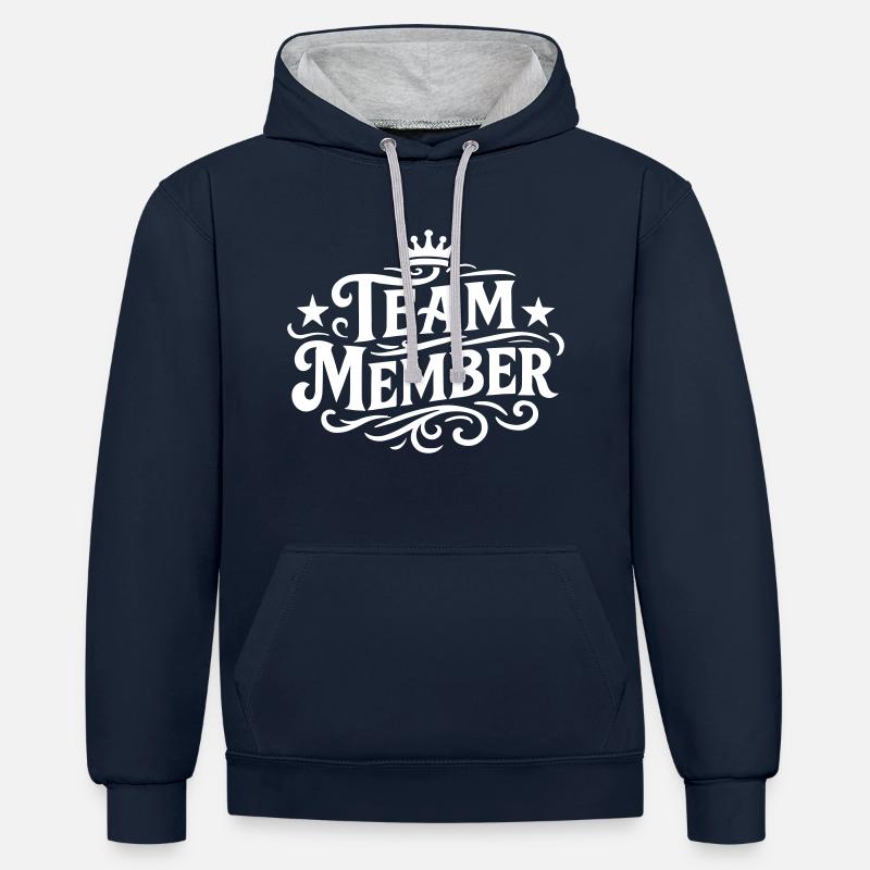 Membre de l’équipe Krone - Sweat à capuche contrasté - bleu marine/gris chiné