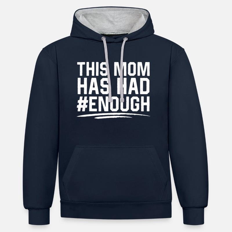 Diese Mutter hat genug - Kontrast-Hoodie - Navy/Grau meliert