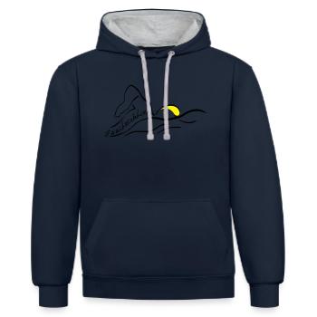 .kachelzähler - Kontrast-Hoodie - Navy/Grau meliert - Vorne - Nico (186cm)
