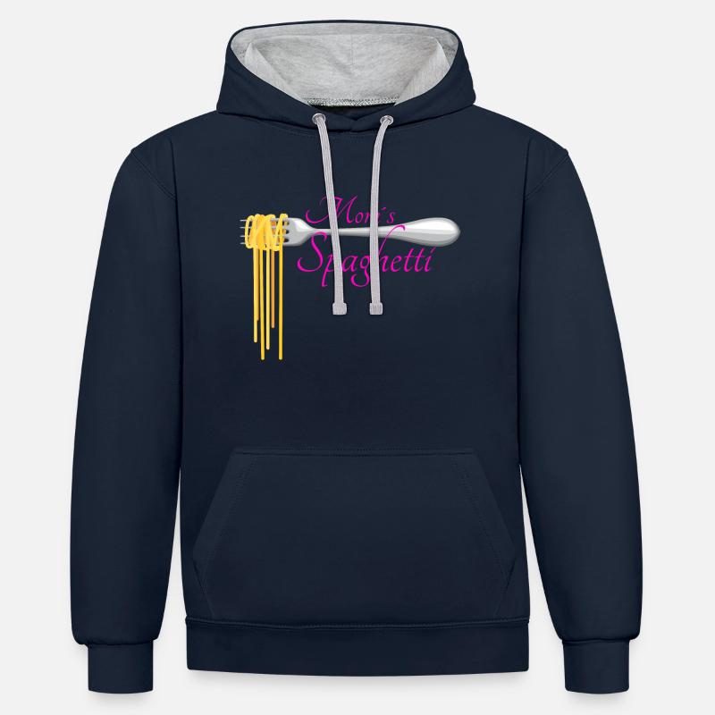 Pull Spaghetti - Sweat à capuche contrasté - bleu marine/gris chiné