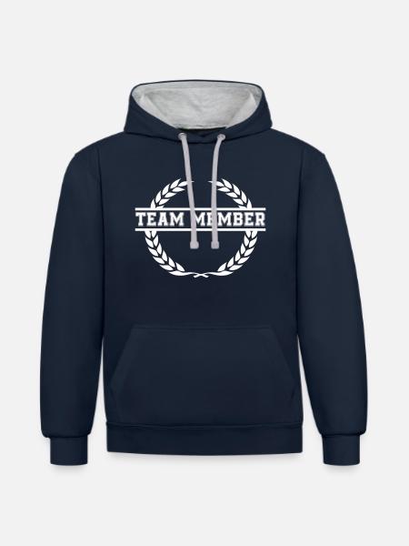 kranz team member - Kontrast-Hoodie - Navy/Grau meliert