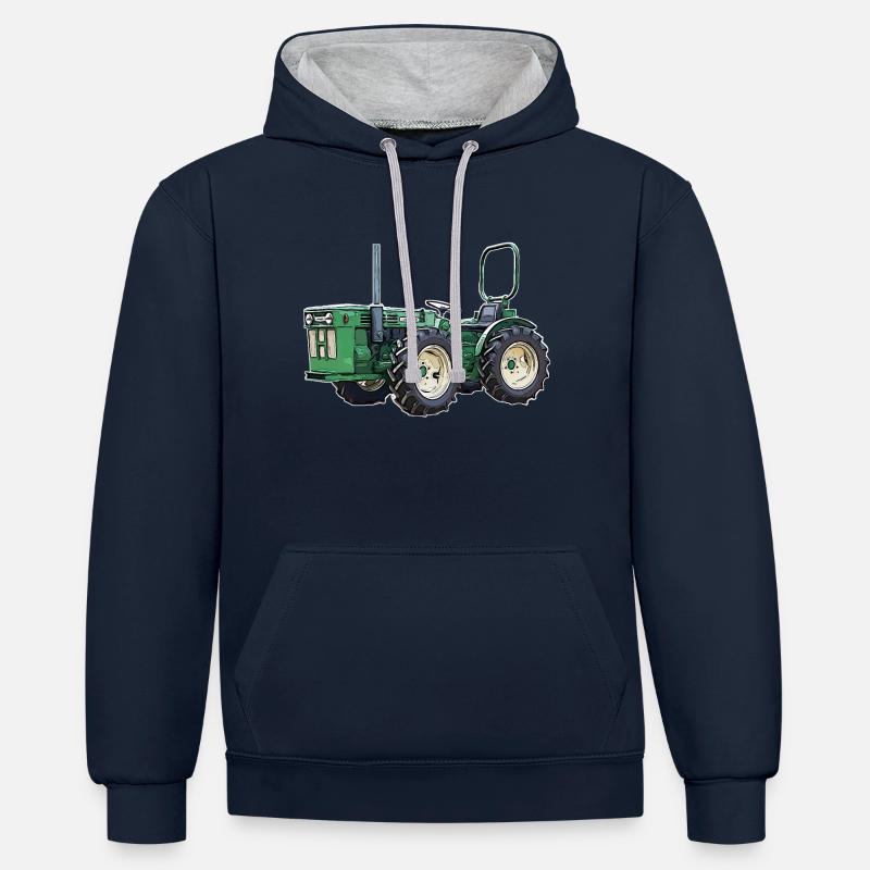 Support A45 - Sweat à capuche contrasté - bleu marine/gris chiné