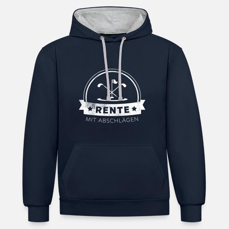 Golf Pension 2 Réductions - Sweat à capuche contrasté - bleu marine/gris chiné