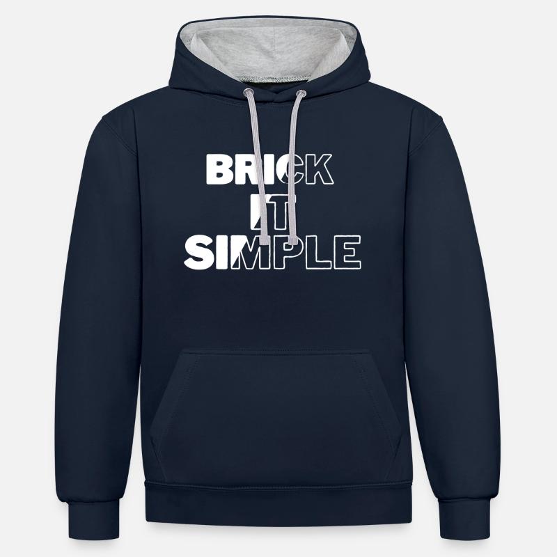 Briquer c’est simple - Sweat à capuche contrasté - bleu marine/gris chiné