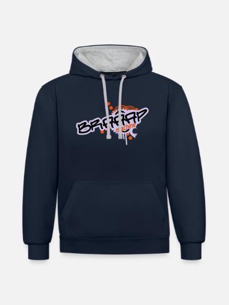 Braaap Machine - Kontrast-Hoodie - Navy/Grau meliert