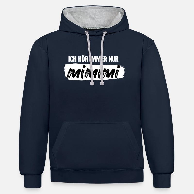 MiMiMi Statement Lustiges Geschenk - Kontrast-Hoodie - Navy/Grau meliert
