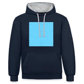 Carré bleu clair - Sweat à capuche contrasté - bleu marine/gris chiné - Devant - Nico (186cm)